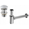 Mexen halfsifon ronde wastafel met keramische klik-klak plug, zonder overloop, chroom/wit - 7991050-02