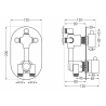 Mexen Kai DR70 kylpyamme-suihkujärjestelmä piilotettu asennus sadesuihkulla 25 cm, harjattu asepintainen - 77602DR70251-66