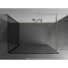 Mexen Kioto Walk-in Shower Screen 130 x 70 cm, Black Frame, Gold - 800-130-212-50-70-070