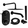 Mexen Kai DR70 Unterputz-Badewannen-Duschset mit 25 cm Regenbrause, schwarz - 77602DR70251-70