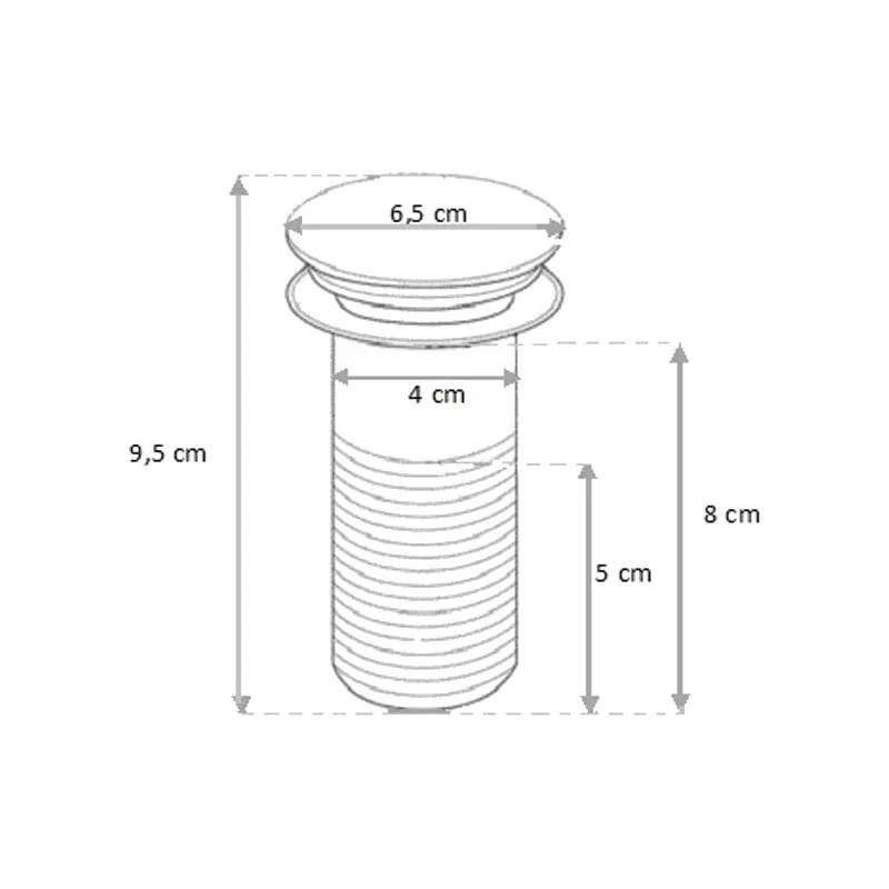 Mexen halbrund Waschtisch-Siphon rund mit Klick-Klack-Keramikverschluss, ohne Überlauf, schwarz - 7991050-75