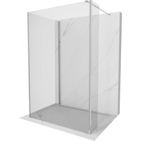 Mexen Kioto ścianka prysznicowa Walk-in 90 x 75 x 30 cm, transparent, chrom - 800-090-075-221-01-00-030