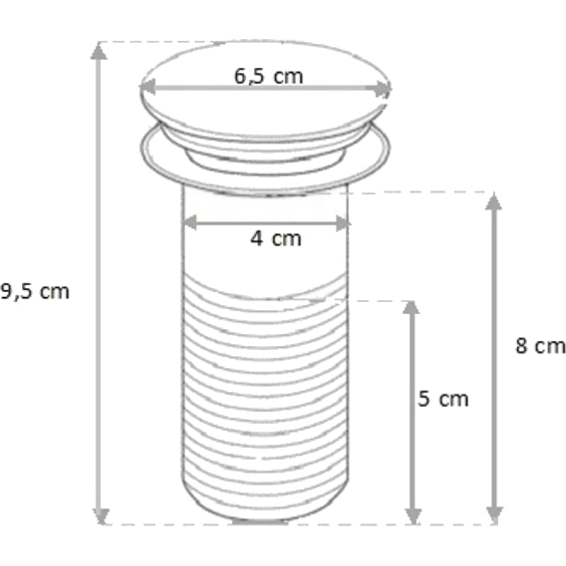 Mexen round washbasin bottle trap with click-clack plug, without overflow, antique black - 7991050-79