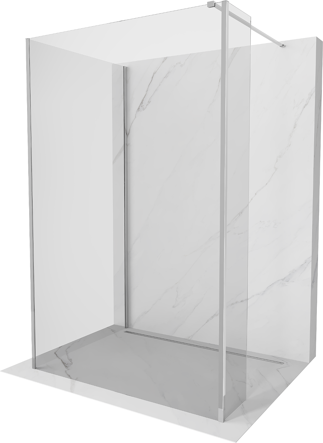 Mexen Kioto ścianka prysznicowa Walk-in 100 x 75 x 30 cm, transparent, chrom - 800-100-075-221-01-00-030