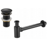 Mexen semi-basin siphon round with click-clack plug, without overflow, antique black - 7991050-79