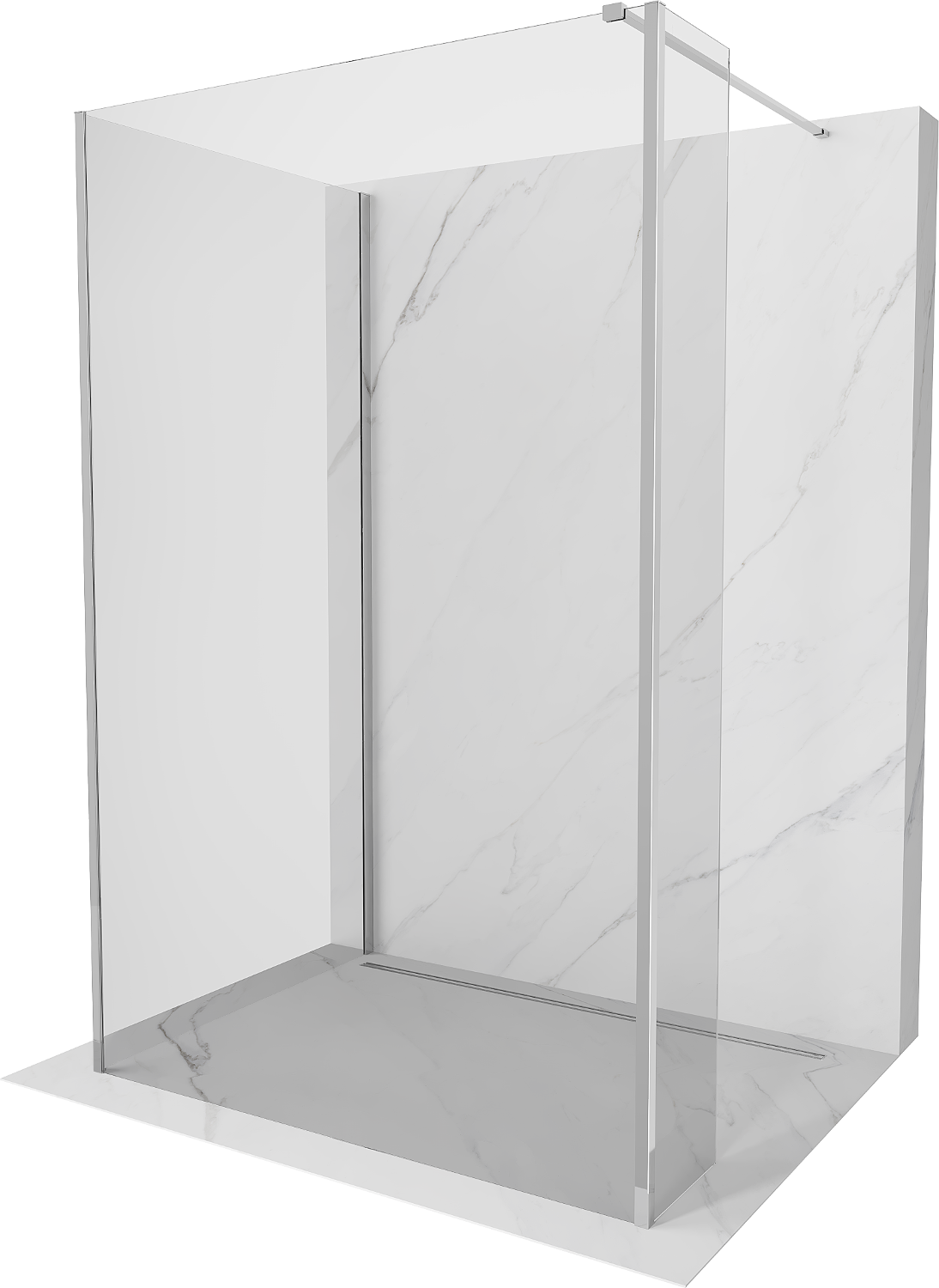 Mexen Kioto ścianka prysznicowa Walk-in 110 x 80 x 30 cm, transparent, chrom - 800-110-080-221-01-00-030