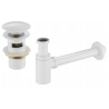 Mexen demi-siphon de lavabo rond avec bouchon clic-clac, avec trop-plein, blanc - 7992050-20