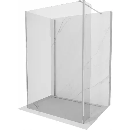 Mexen Kioto paroi de douche Walk-in 140 x 80 x 30 cm, transparent, chrome - 800-140-080-221-01-00-030