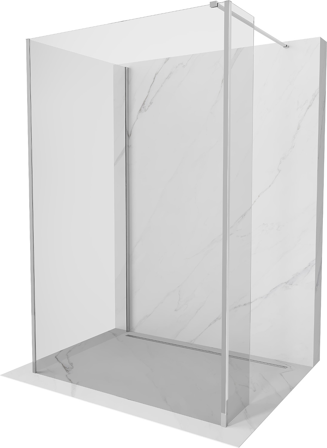 Mexen Kioto ścianka prysznicowa Walk-in 140 x 80 x 30 cm, transparent, chrom - 800-140-080-221-01-00-030