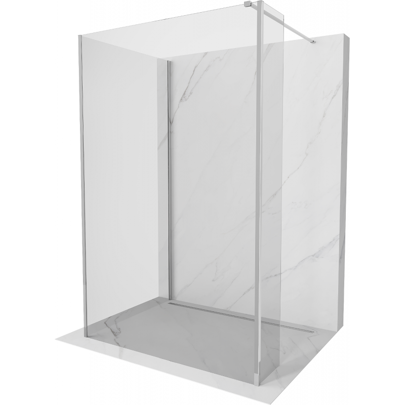 Mexen Kioto parete doccia Walk-in 125 x 90 x 30 cm, trasparente, cromo - 800-125-090-221-01-00-030