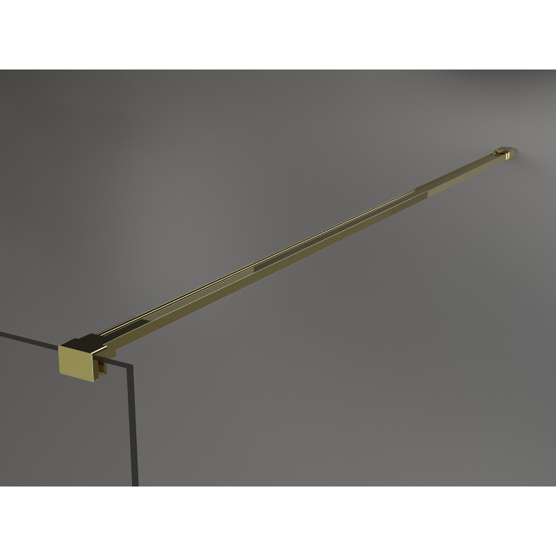 Mexen Kioto tuš pregradna stena Walk-in 130 x 80 cm, črn okvir, zlat - 800-130-212-50-70-080