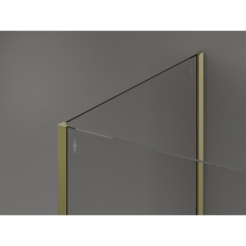 Mexen Kioto tuš pregradna stena Walk-in 130 x 80 cm, črn okvir, zlat - 800-130-212-50-70-080