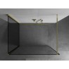 Mexen Kioto Zaslonu tuš Walk-in 110 x 110 cm, crni okvir, zlatni - 800-110-212-50-70-110