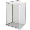 Mexen Kioto Duschwand Walk-in 120 x 120 cm, schwarzer Rahmen, golden - 800-120-212-50-70-120