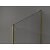 Mexen Kioto Duschwand Walk-in 100 x 70 cm, transparent, gebürstetes Gold - 800-100-212-55-00-070