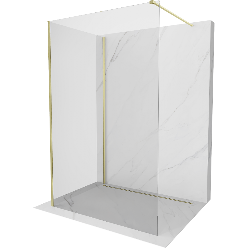 Mexen Kioto ścianka prysznicowa Walk-in 130 x 70 cm, transparent, złota szczotkowana - 800-130-212-55-00-070