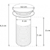 Mexen siphon à demi-lavabo rond avec bouchon en céramique clic-clac, sans trop-plein, blanc - 7991050-25