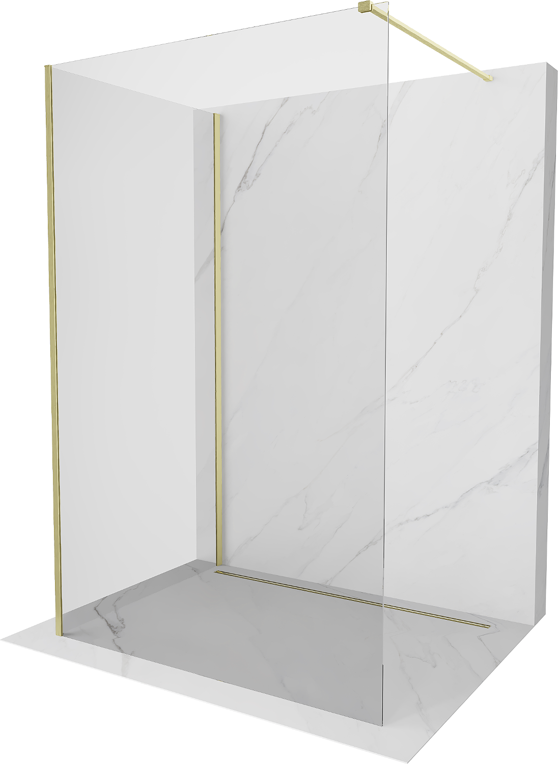Mexen Kioto ścianka prysznicowa Walk-in 110 x 80 cm, transparent, złota szczotkowana - 800-110-212-55-00-080