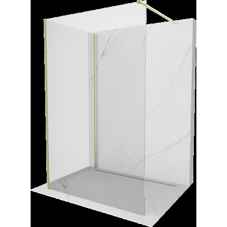 Mexen Kioto ścianka prysznicowa Walk-in 125 x 80 cm, transparent, złota szczotkowana - 800-125-212-55-00-080