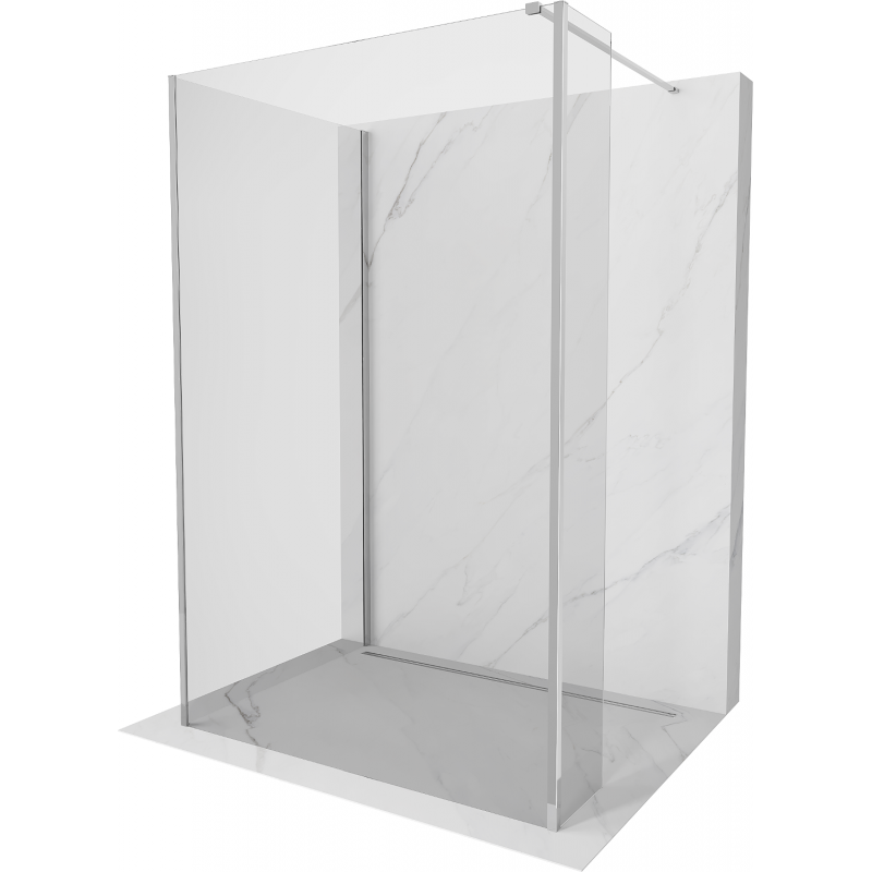 Mexen Kioto mampara de ducha Walk-in 130 x 120 x 30 cm, transparente, cromo - 800-130-120-221-01-00-030