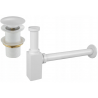 Mexen semi-siphon square washbasin with click-clack plug, no overflow, white - 7991060-20