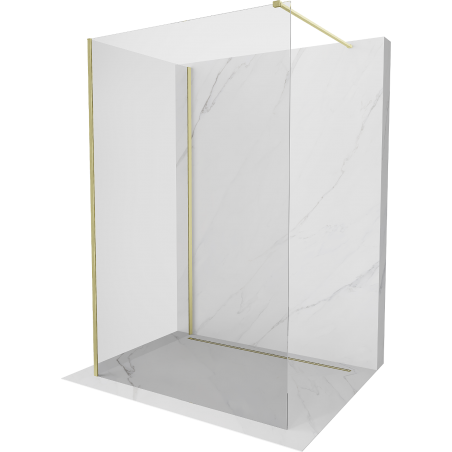 Mexen Kioto ścianka prysznicowa Walk-in 130 x 85 cm, transparent, złota szczotkowana - 800-130-212-55-00-085