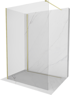 Mexen Kioto walk-in tuš pregrada 100 x 90 cm, prozirna, zlatna četkana - 800-100-212-55-00-090