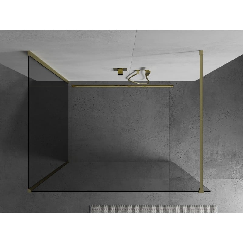 Mexen Kioto pannello doccia Walk-in 90 x 90 cm, trasparente, oro spazzolato - 800-090-212-55-00-090