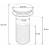 Mexen demi-siphon de lavabo carré avec bouchon clic-clac, sans trop-plein, noir - 7991060-70