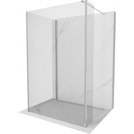 Mexen Kioto Duschvägg Walk-in 135 x 80 x 40 cm, transparent, krom - 800-135-080-221-01-00-040