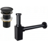 Mexen siphon lavabo carré avec bouchon click-clack, sans trop-plein, noir antique- 7991060-79