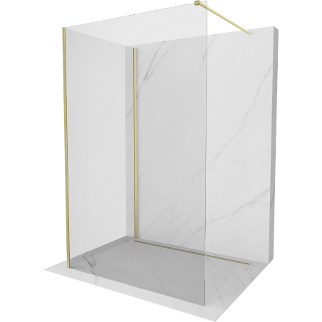 Mexen Kioto douchewand Walk-in 120 x 95 cm, transparant, goud geborsteld - 800-120-212-55-00-095
