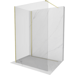 Mexen Kioto ścianka prysznicowa Walk-in 140 x 100 cm, transparent, złota szczotkowana - 800-140-212-55-00-100
