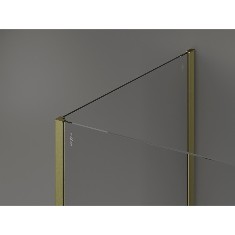 Mexen Kioto dušisein Walk-in 120 x 100 cm, läbipaistev, harjatud kuldne - 800-120-212-55-00-100