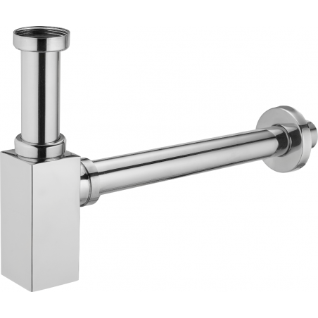 Mexen Quadratischer Waschbecken-Halbsiphon, Chrom - 79960-00
