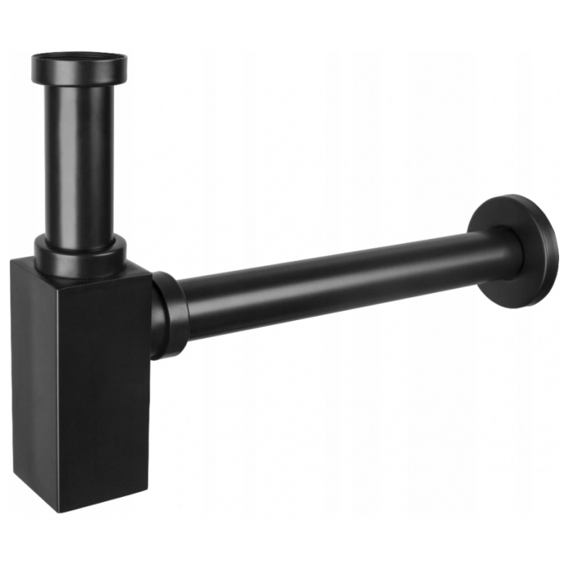 Mexen mezzo sifone quadrato per lavabo, nero - 79960-70