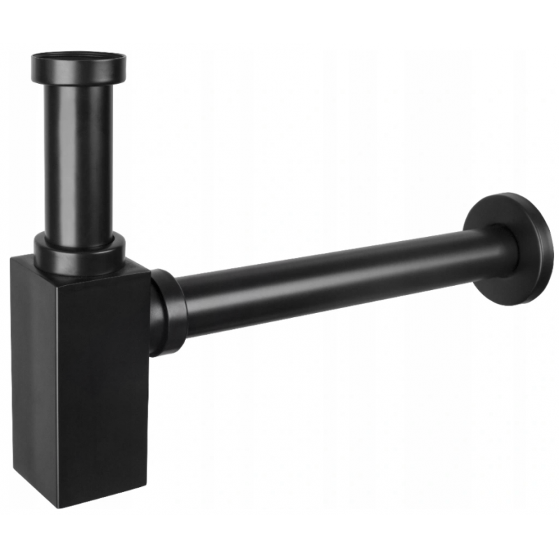 Mexen semisifón de lavabo cuadrado, negro - 79960-70