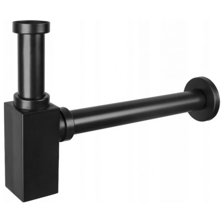 Mexen halve wastafelsifon vierkant, zwart - 79960-70