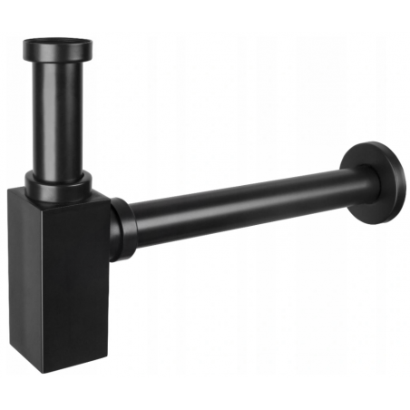Mexen semisifón de lavabo cuadrado, negro - 79960-70