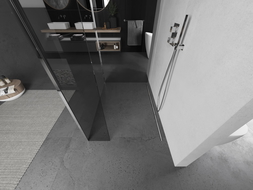 Mexen Kioto Suihkuseinä Walk-in 140 x 95 x 40 cm, läpinäkyvä, kromi - 800-140-095-221-01-00-040