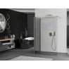 Mexen Kioto Zidni tuš Walk-in 140 x 115 cm, prozirno, brušeno zlato - 800-140-212-55-00-115