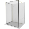Mexen Kioto staklena stijena Walk-in 120 x 70 cm, crni okvir, zlatna četkana - 800-120-212-55-70-070