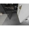 Mexen Kioto zid za tuš Walk-in 100 x 80 cm, crni okvir, zlatni brušeni - 800-100-212-55-70-080