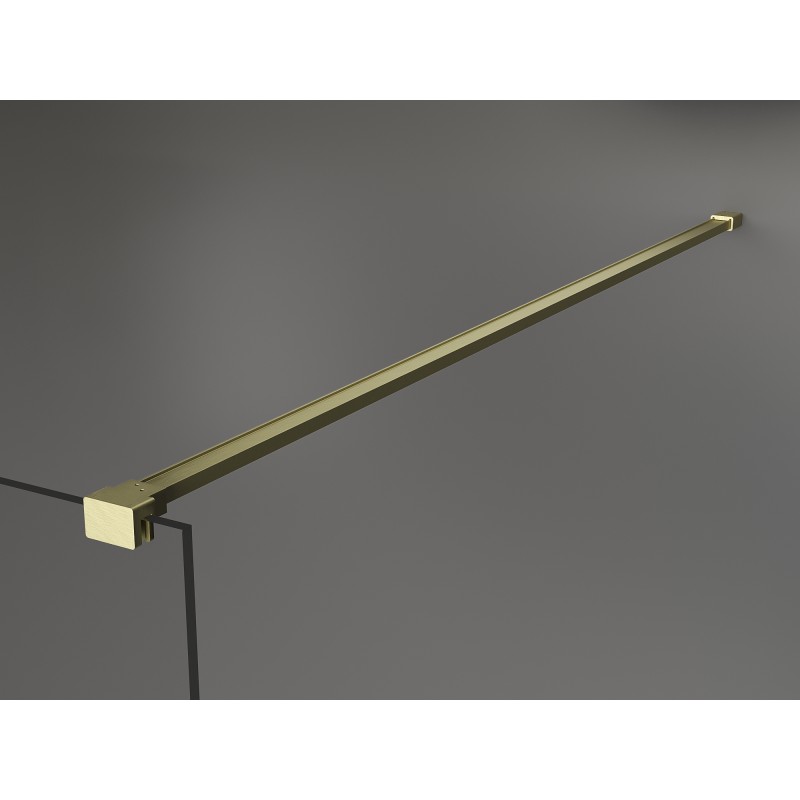 Mexen Kioto tuš zaslon Walk-in 130 x 80 cm, črni okvir, brušeno zlato - 800-130-212-55-70-080