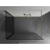 Mexen Kioto zidni panel za tuš Walk-in 140 x 110 cm, crni okvir, zlatna četkana - 800-140-212-55-70-110
