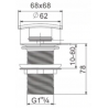 Mexen halfsifon wastafel vierkant met klik-klak stop, zonder overloop, zwart - 7991660-70