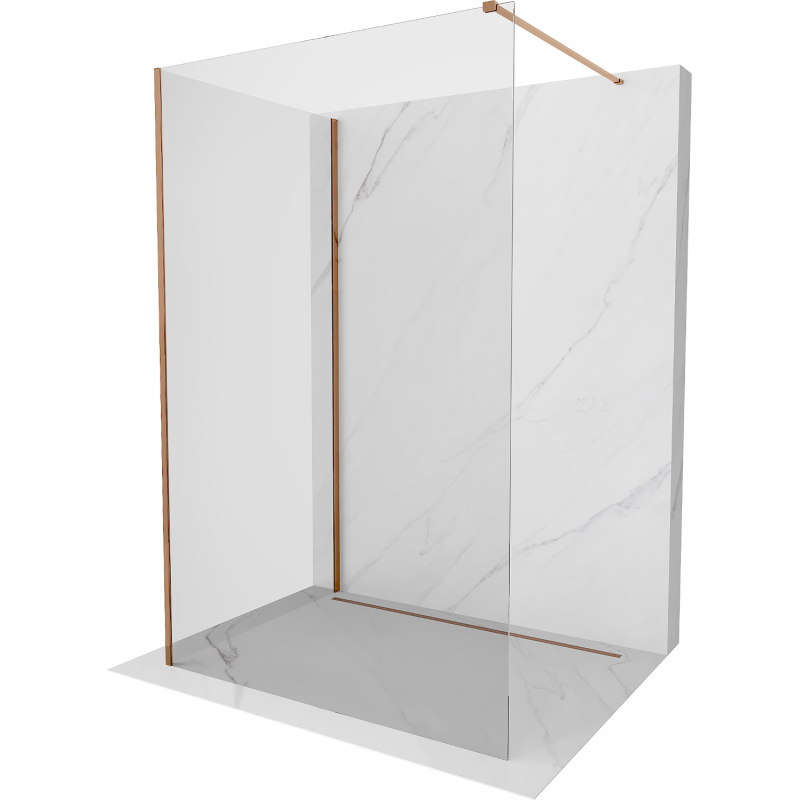 Mexen Kioto pannello doccia Walk-in 100 x 100 cm, trasparente, oro rosa - 800-100-212-60-00-100