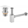 Mexen Square washbasin semi-siphon with click-clack plug, without overflow, chrome - 7991660-00