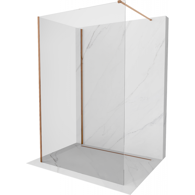 Mexen Kioto douchewand Walk-in 140 x 100 cm, transparant, roze goud - 800-140-212-60-00-100