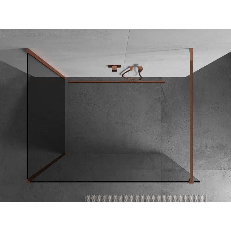 Mexen Kioto mampara de ducha Walk-in 130 x 110 cm, transparente, oro rosa - 800-130-212-60-00-110
